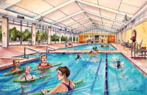 An artist's conception of Lopez Island Pool's future natatorium
